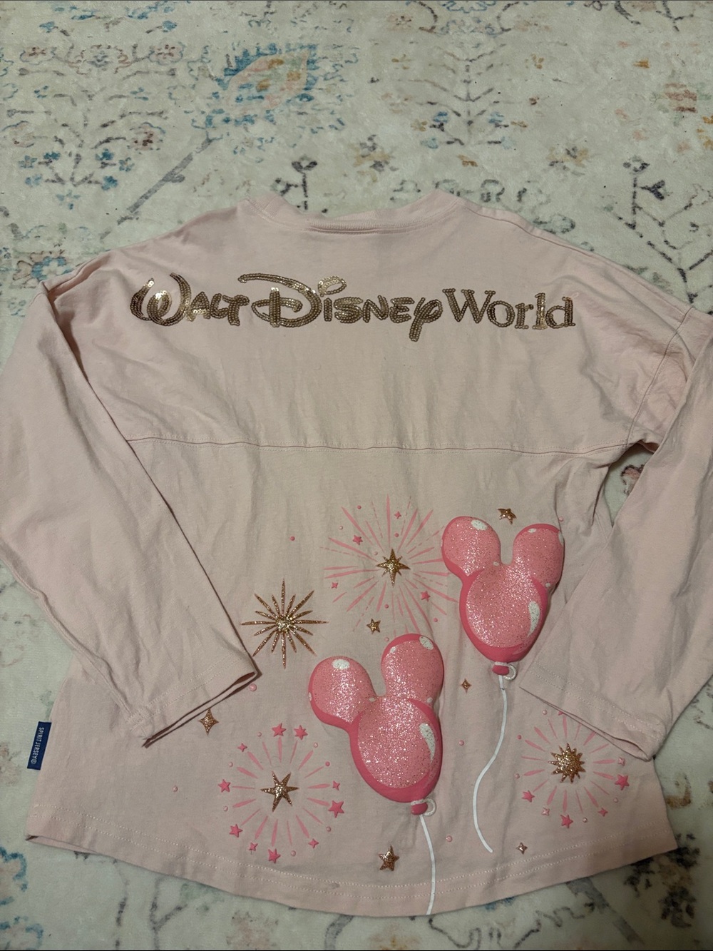 Disney Light Pink Long-Sleeve Walt Disney World Balloon Top!  Like New!